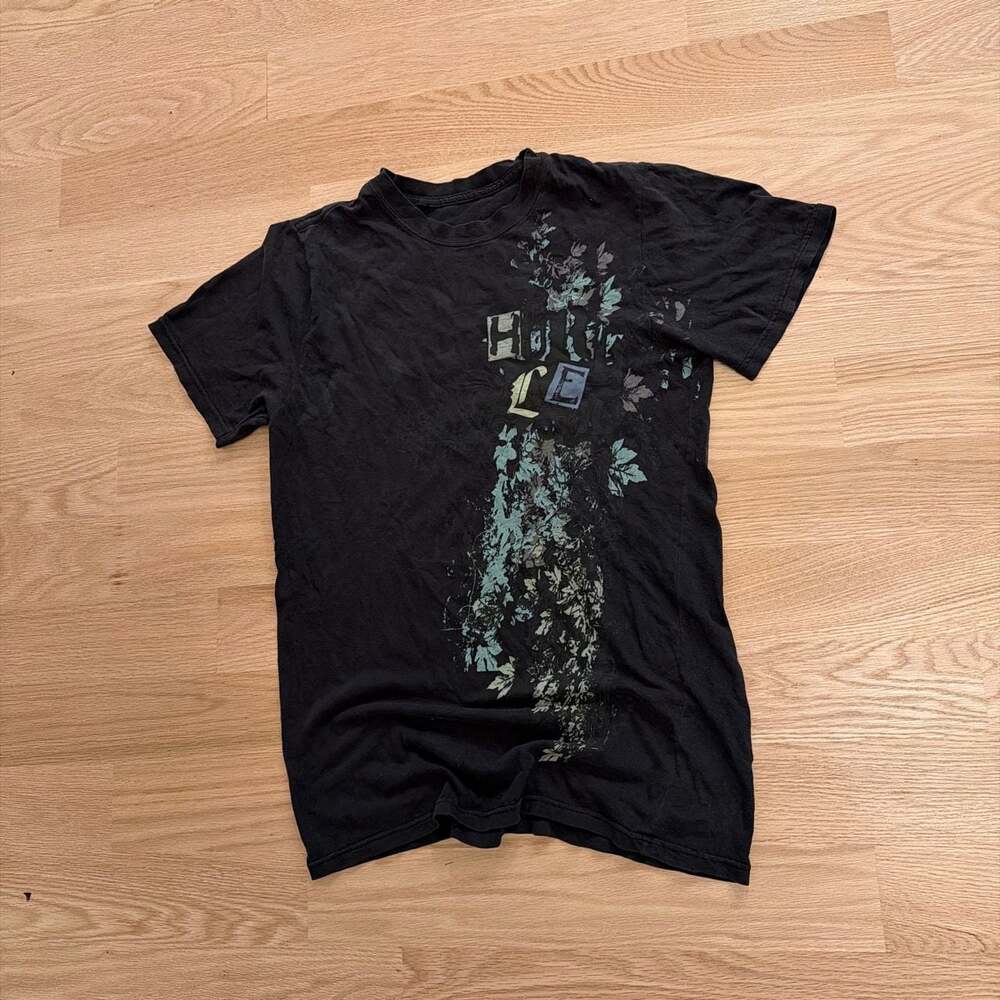 Y2K Ecko Unltd Black Graphic T-Shirt Mens Large Floral Print